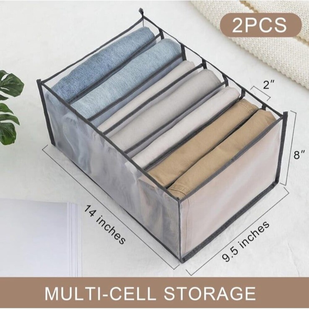 New in box 2 piece Organization Storage with 7 grids for jeans & T shirts - Picture 9 of 12